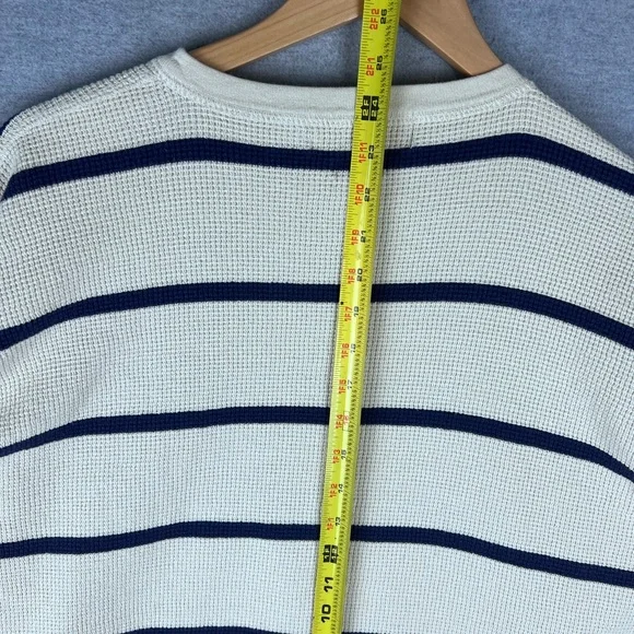 Vintage Polo Ralph Lauren Cream Navy Striped Longsleeve Size L